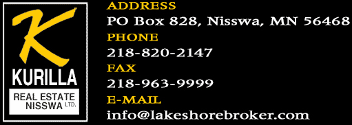 Address: PO Box 828, Nisswa MN 56468; Phone:800-939-2187; Fax:218-963-9999; Email:info@lakeshorebroker.com